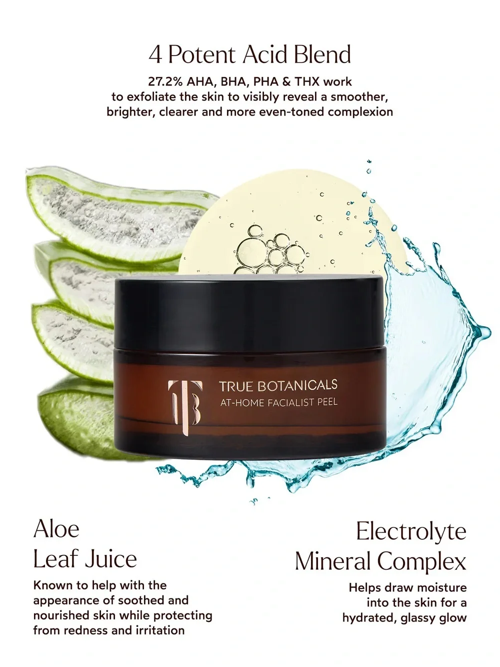 NIB True Botanicals At-Home Facialist Peel 1 fl. oz. 29.6 ml.